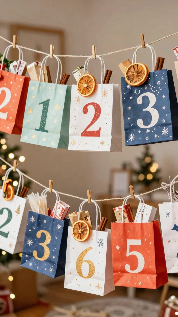 15 Wunderschöne DIY Adventskalender für Kinder – Sie Werden Staunen! - 1. Adventskalender aus Papiertüten 1