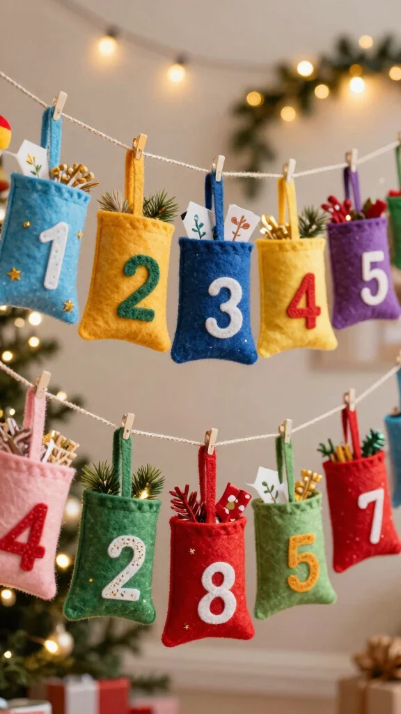 15 Wunderschöne DIY Adventskalender für Kinder – Sie Werden Staunen! - 10. Adventskalender aus Filz 1