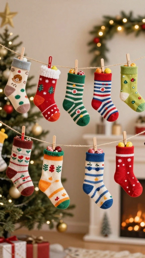 15 Wunderschöne DIY Adventskalender für Kinder – Sie Werden Staunen! - 3. Adventskalender aus Socken 1